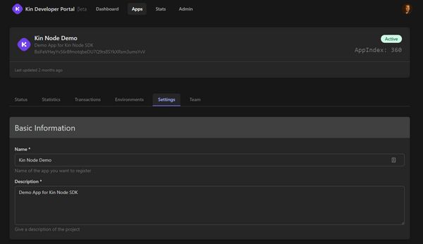 Kin Developer Portal